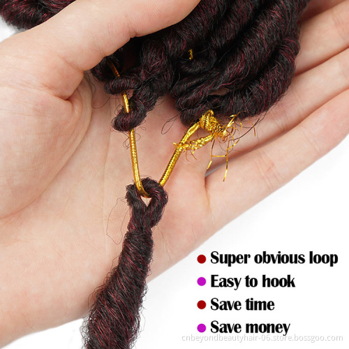 Short Faux Locs Crochet Hair Straight Pre-Looped Goddess Locs Crochet Hair with Curly Ends Bohemian Locs
